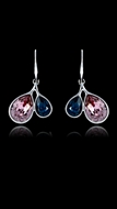 Picture of Flexible Designed Platinum Plated Swarovski Element Drop & Dangle