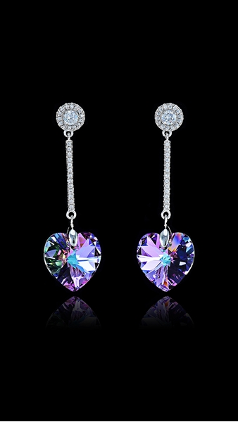 Picture of Fabulous Swarovski Element Heart & Love Drop & Dangle