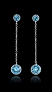 Picture of New Step Small Platinum Plated Drop & Dangle