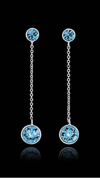 Picture of New Step Small Platinum Plated Drop & Dangle