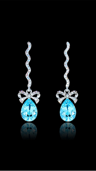 Picture of Fashionable Zinc-Alloy Sea Blue Drop & Dangle