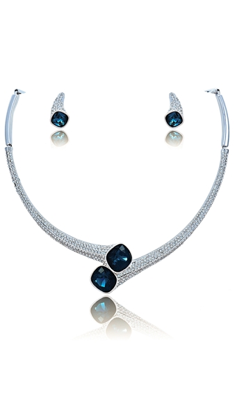 Picture of Best-Selling Dark Blue Zinc-Alloy 2 Pieces Jewelry Sets