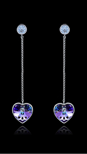 Picture of New Step Swarovski Element Colourful Drop & Dangle