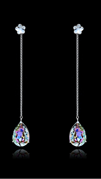 Picture of Popular Design Colourful Swarovski Element Drop & Dangle