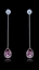 Show details for Delicate Curvy Platinum Plated Purple Drop & Dangle