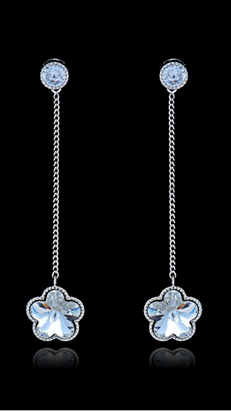 Picture of Cultured Floral Zinc-Alloy Drop & Dangle