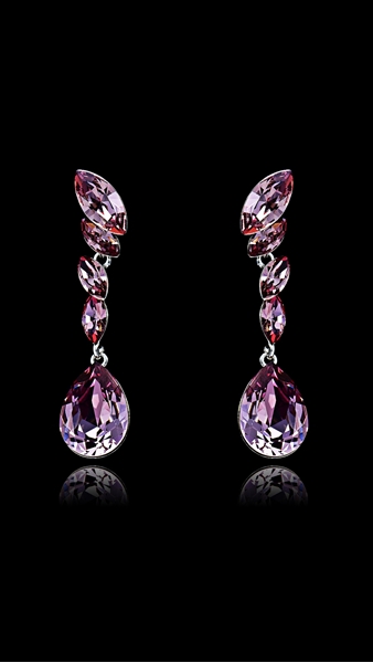 Picture of Fantastic Big Platinum Plated Drop & Dangle