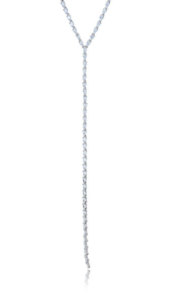 Picture of Unique Cubic Zirconia Platinum Plated Long Chain>20 Inches