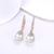 Picture of Charming Platinum Plated Venetian Pearl Huggies Earrings