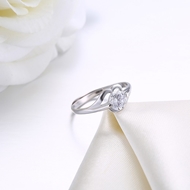 Picture of Sparkling And Fresh Colored Platinum Plated White Fashion Rings