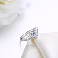 Picture of Fabulous Platinum Plated White Fashion Rings