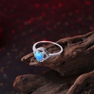 Picture of Lovely And Touching Blue Platinum Plated Fashion Rings