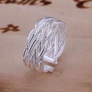 Picture of Flexible Designed White Platinum Plated Fashion Rings