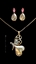 Show details for Unique Fashion Champagne Swarovski Element 2 Pieces Jewelry Sets
