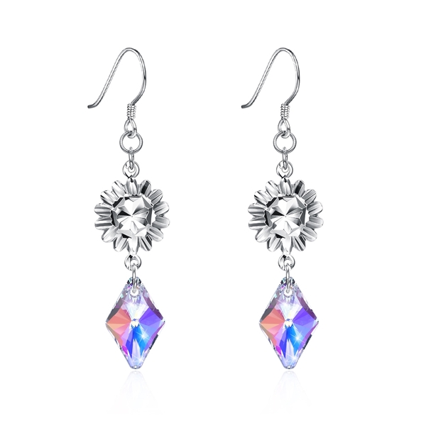 Picture of Swarovski Element Medium Dangle Earrings 3LK053676E