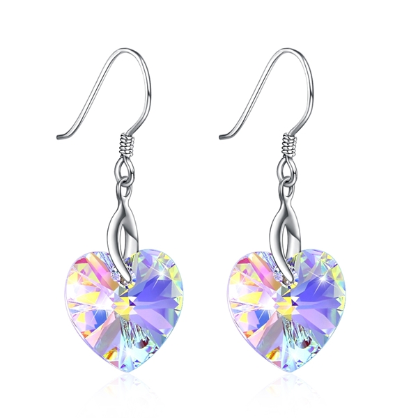 Picture of  Medium Love & Heart Dangle Earrings 3LK053679E