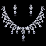 Picture of Cubic Zirconia Big Necklace And Earring Sets 1JJ054500S