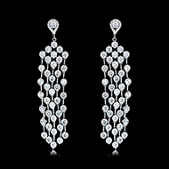 Picture of Attractive White Platinum Plated Drop & Dangle Earrings For Your Occasions