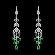 Picture of Great Cubic Zirconia Green Chandelier Earrings