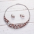 Picture of Charming Red Copper or Brass Necklace and Earring Set As a Gift