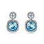 Show details for Nickel Free Platinum Plated Blue Dangle Earrings with Easy Return