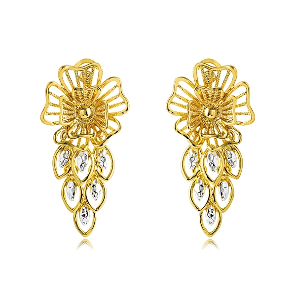 Picture of Fashion Big Gold Plated Dangle Earrings