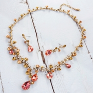 Picture of Brand New Red Big Necklace and Earring Set with Full Guarantee