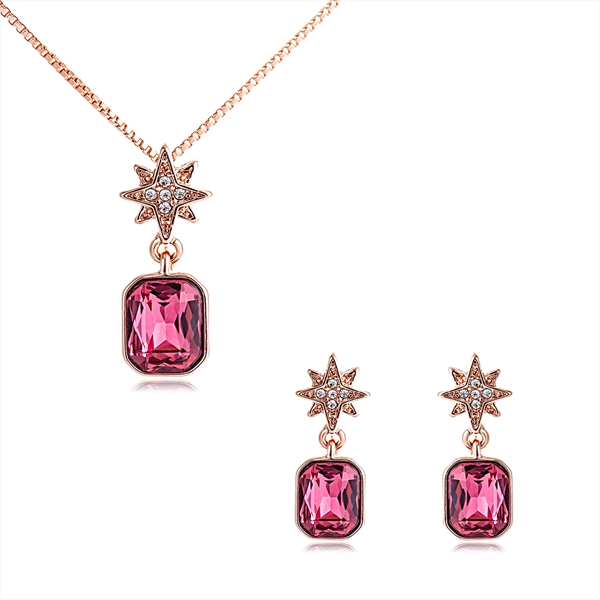 Picture of Eye-Catching Rose Gold Plated 16 Inch Necklace and Earring Set with Member Discount