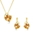 Picture of Good Artificial Crystal Rose Gold Plated Necklace and Earring Set