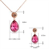 Picture of Great Value Pink Artificial Crystal Necklace and Earring Set with Full Guarantee