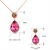 Picture of Great Value Pink Artificial Crystal Necklace and Earring Set with Full Guarantee