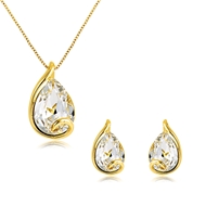 Picture of Great Value Rose Gold Plated Artificial Crystal Necklace and Earring Set in Exclusive Design