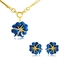 Show details for Chic Flowers & Plants Enamel Necklace and Earring Set