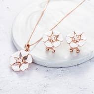 Picture of Need-Now White Flowers & Plants Necklace and Earring Set from Editor Picks