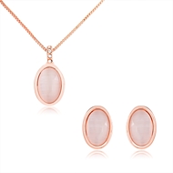 Picture of Good Quality Opal Rose Gold Plated Necklace and Earring Set