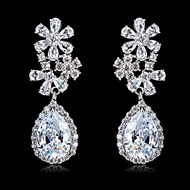 Picture of Popular Cubic Zirconia Big Dangle Earrings