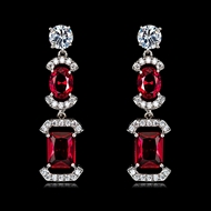 Picture of Beautiful Cubic Zirconia Platinum Plated Dangle Earrings