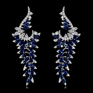 Picture of Featured Blue Cubic Zirconia Dangle Earrings with Full Guarantee