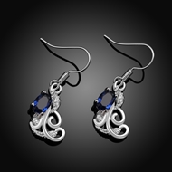 Picture of Brand New Blue Cubic Zirconia Drop & Dangle Earrings with Full Guarantee