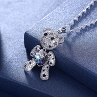 Picture of Nice Swarovski Element Platinum Plated Pendant Necklace