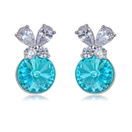 Picture of Bling Butterfly Blue Stud Earrings