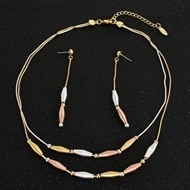 Picture of Unusual Casual Multi-tone Plated Necklace and Earring Set