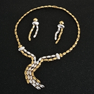 Picture of Zinc Alloy Gold Plated Necklace and Earring Set at Great Low Price