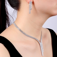 Picture of Shop Platinum Plated Casual Necklace and Earring Set with Wow Elements