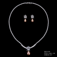 Picture of Good Cubic Zirconia Luxury Necklace and Earring Set