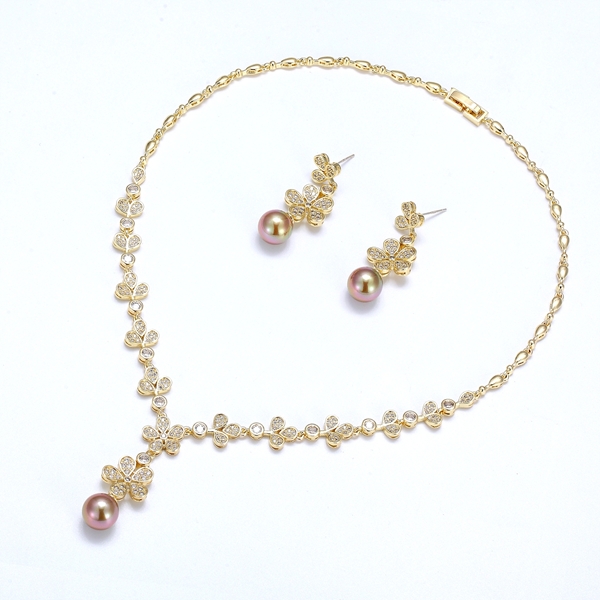 Picture of Trendy Gold Plated Luxury Necklace and Earring Set with No-Risk Refund