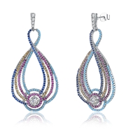 Picture of Impressive Colorful Cubic Zirconia Dangle Earrings with Low MOQ