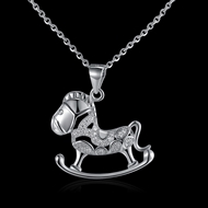 Picture of Nice Cubic Zirconia Platinum Plated Pendant Necklace