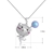 Picture of Platinum Plated Swarovski Element Pearl Pendant Necklace at Unbeatable Price