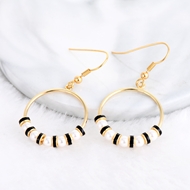 Picture of Popular Artificial Pearl Black Dangle Earrings